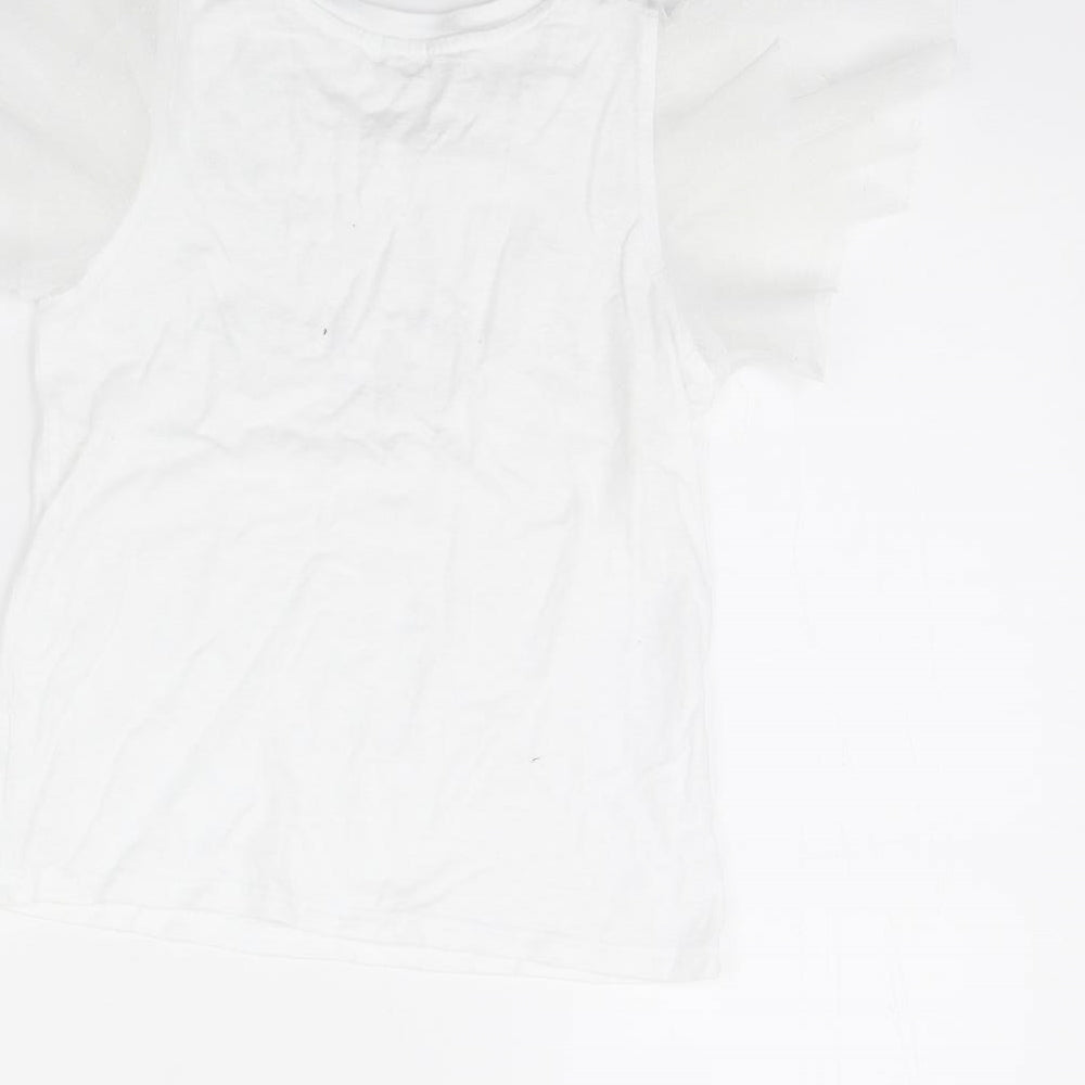 River Island Girls White   Basic T-Shirt Size 7 Years
