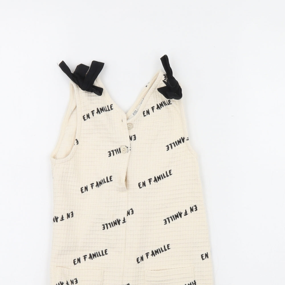 River Island Girls Beige Spotted  Playsuit One-Piece Size 4 Years