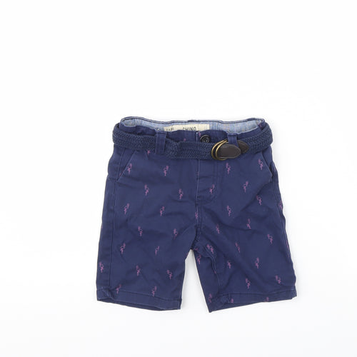 Preworn Boys Blue Spotted  Chino Shorts Size 3 Years