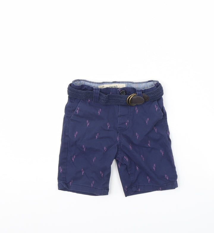 Preworn Boys Blue Spotted  Chino Shorts Size 3 Years