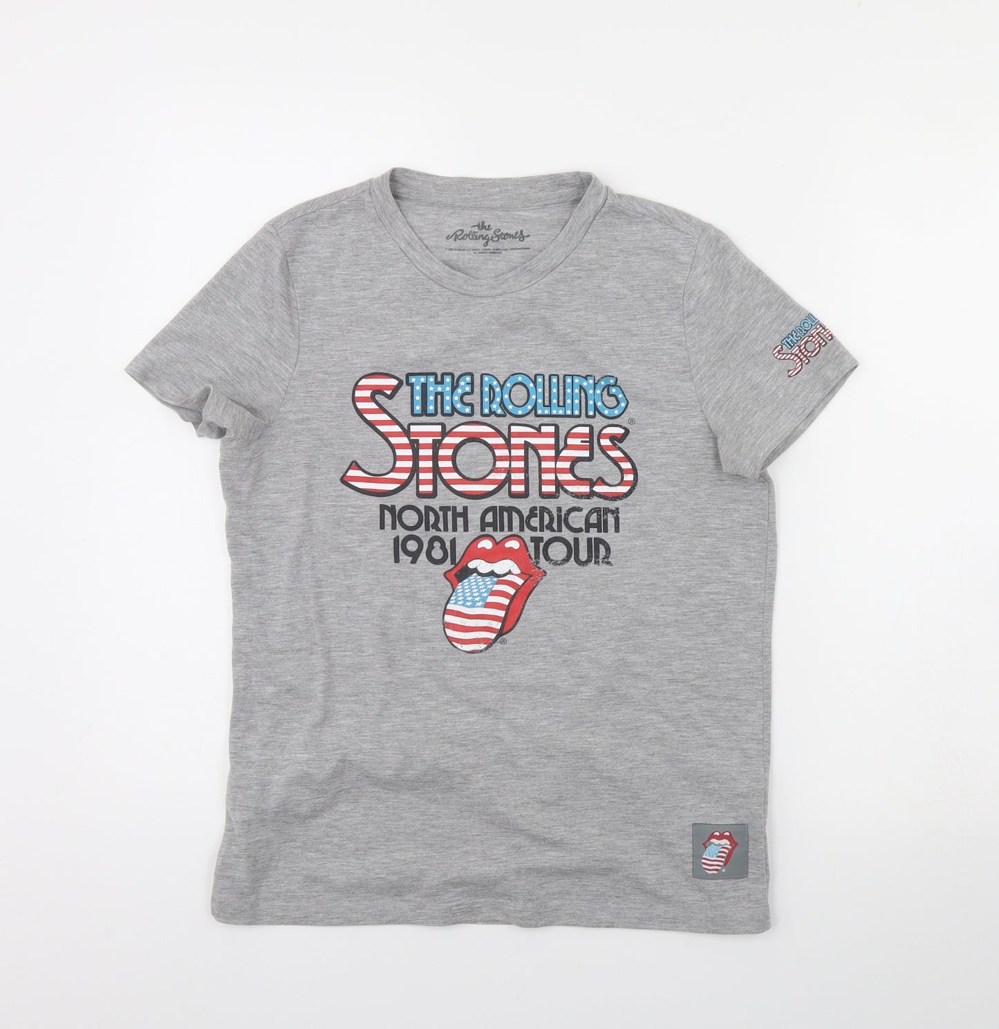 Preworn Womens Grey   Basic T-Shirt Size 6  - The rolling stones