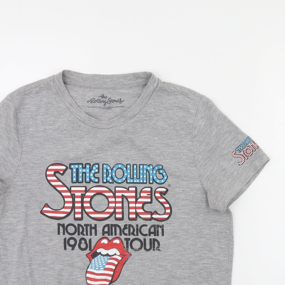 Preworn Womens Grey   Basic T-Shirt Size 6  - The rolling stones