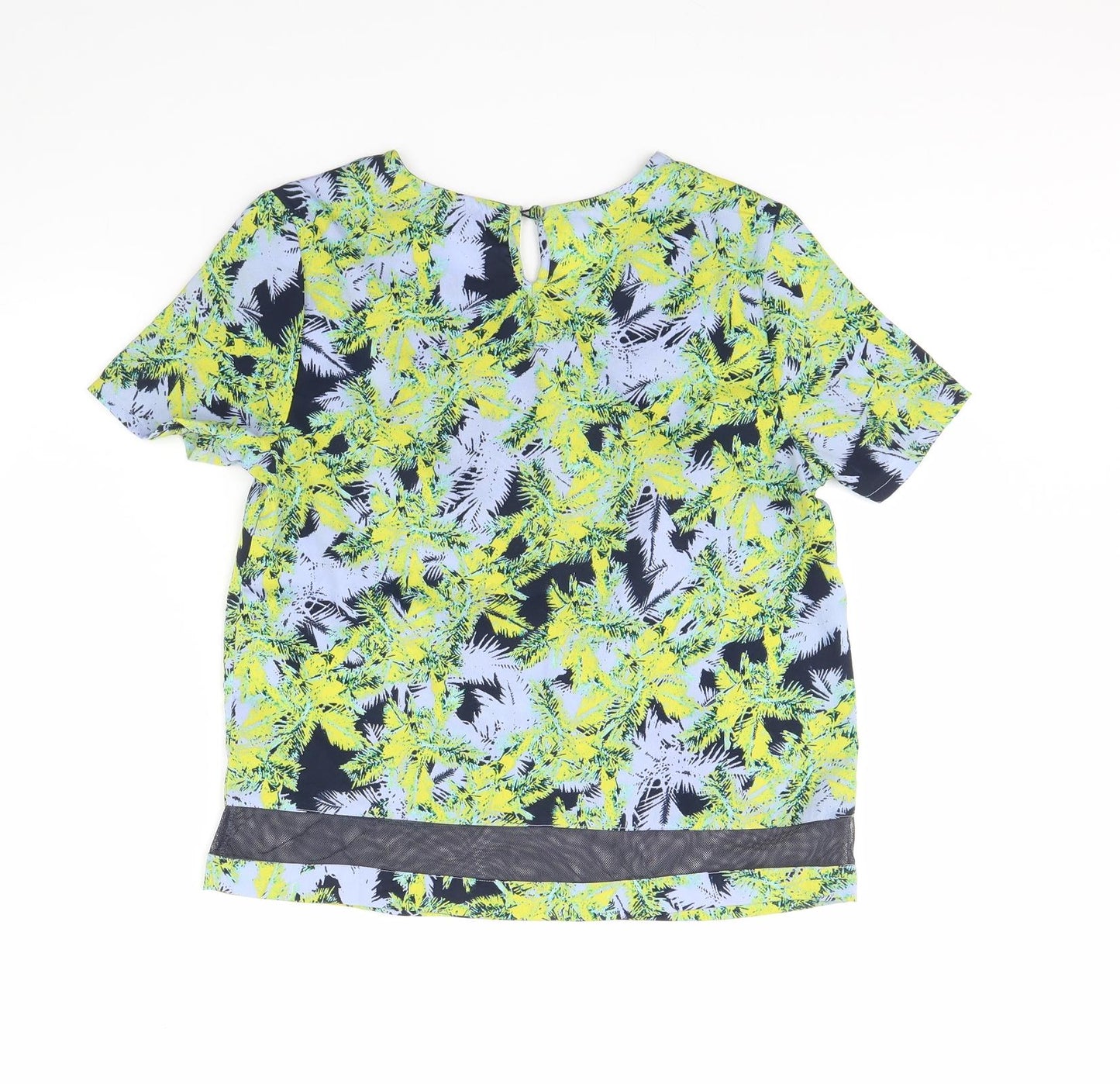 Therapy Womens Green Floral  Cropped Blouse Size 8
