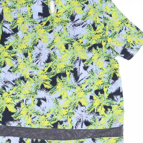 Therapy Womens Green Floral  Cropped Blouse Size 8