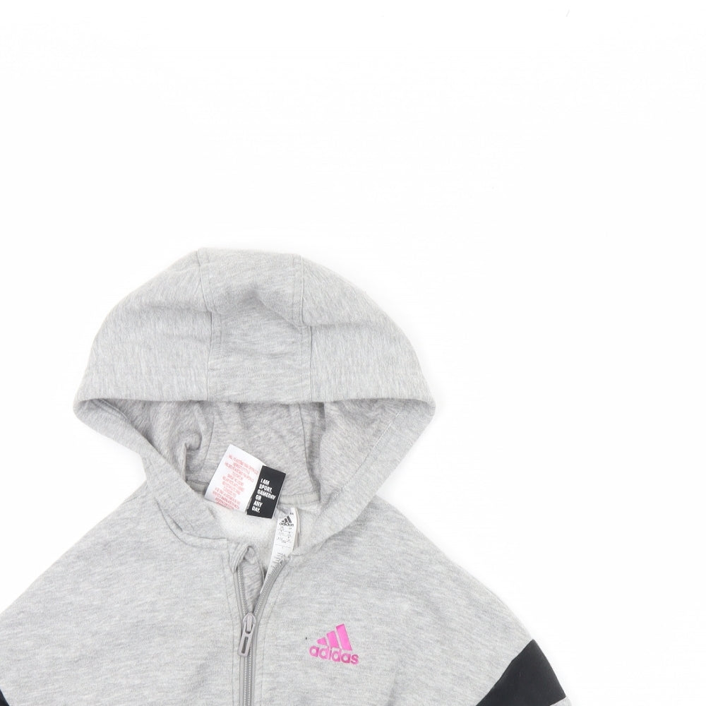 adidas Girls Grey   Jacket  Size 6 Years