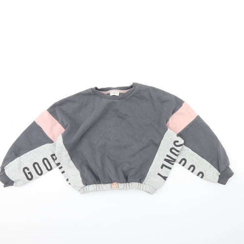 F&F Girls Grey   Pullover Jumper Size 7 Years