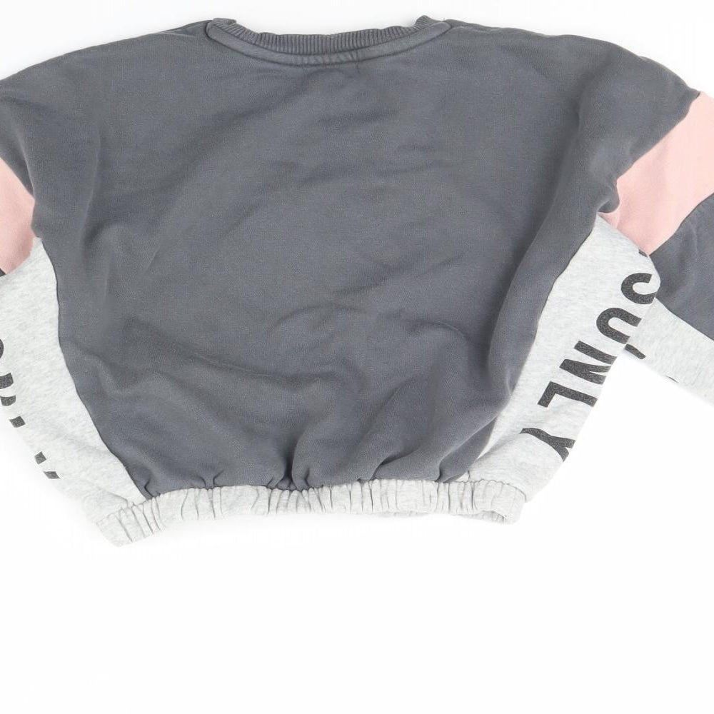 F&F Girls Grey   Pullover Jumper Size 7 Years