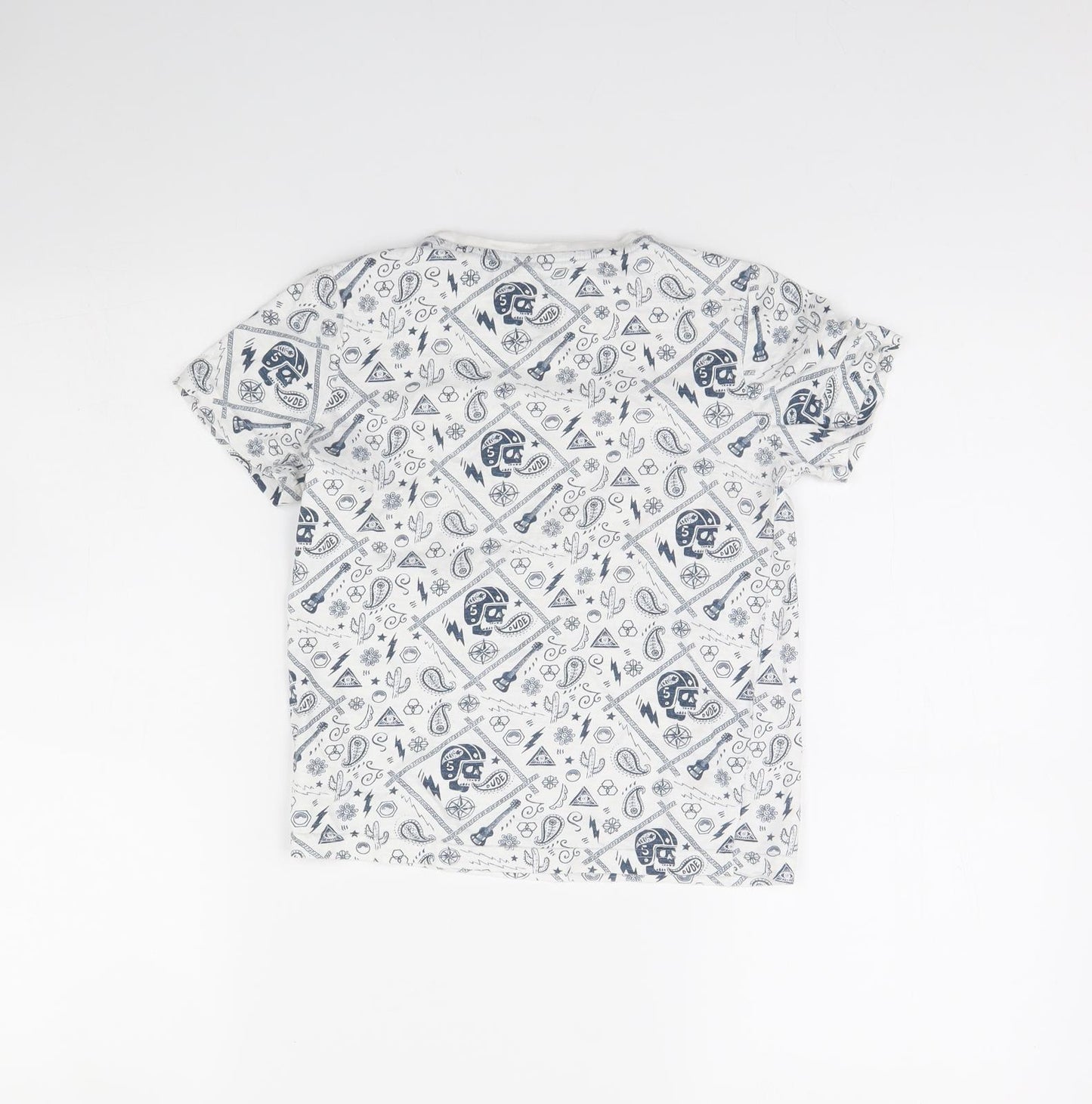 TU Boys White Spotted  Basic T-Shirt Size 7 Years
