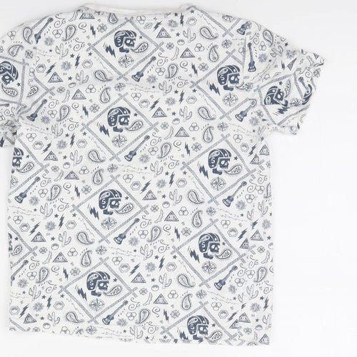 TU Boys White Spotted  Basic T-Shirt Size 7 Years