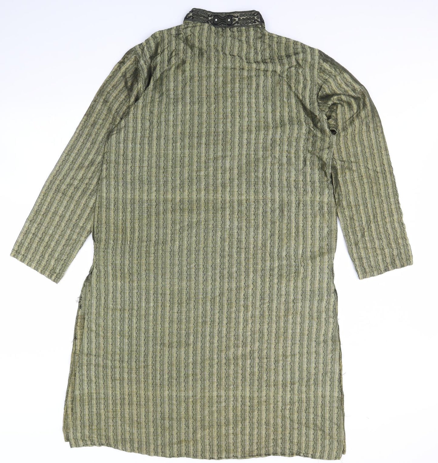Preworn Womens Green Striped  Kaftan  Size M