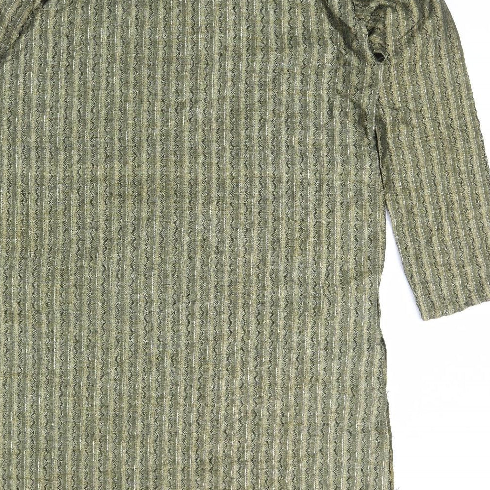 Preworn Womens Green Striped  Kaftan  Size M