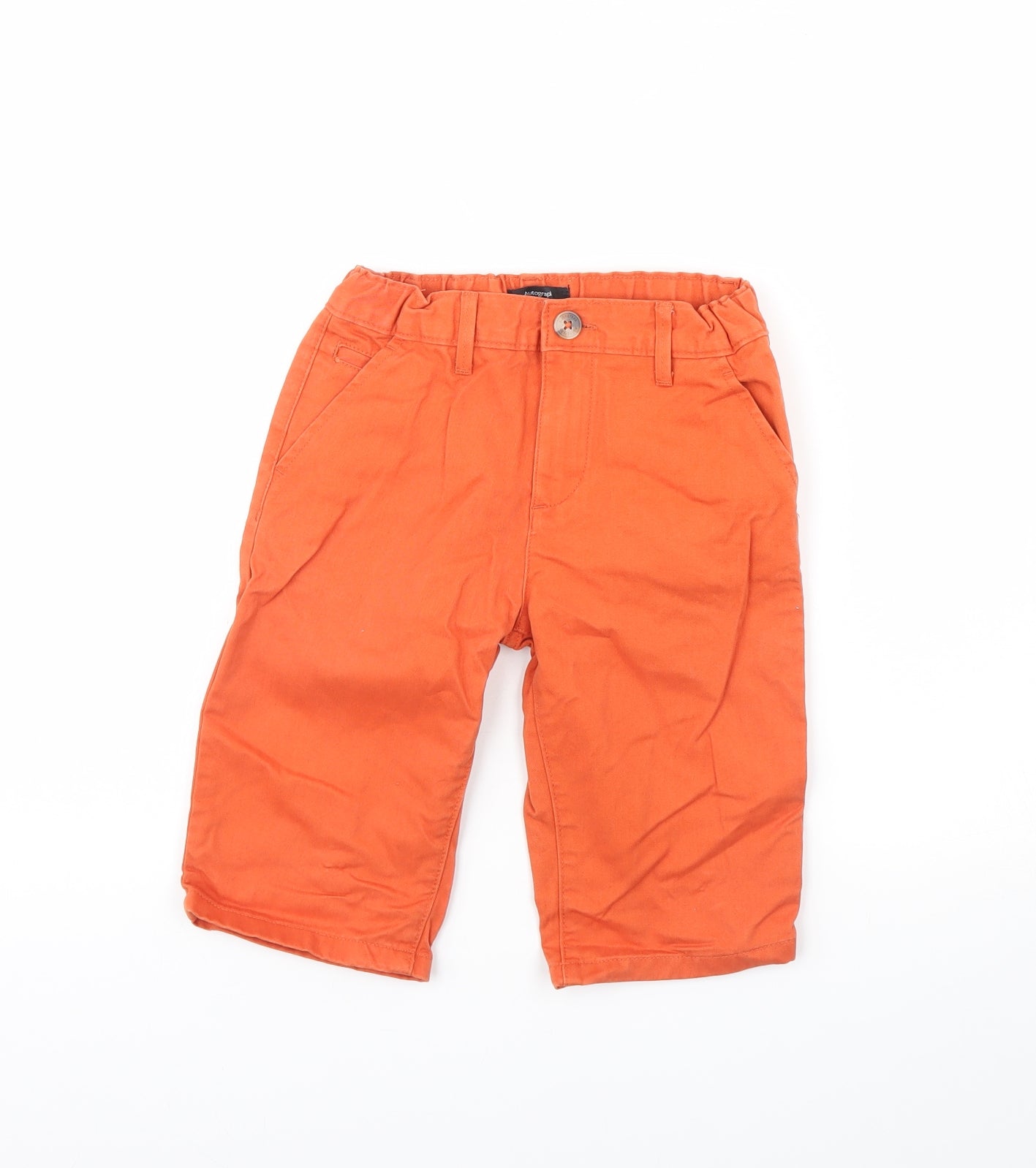 M&s Boys Orange   Chino Shorts Size 6 Years