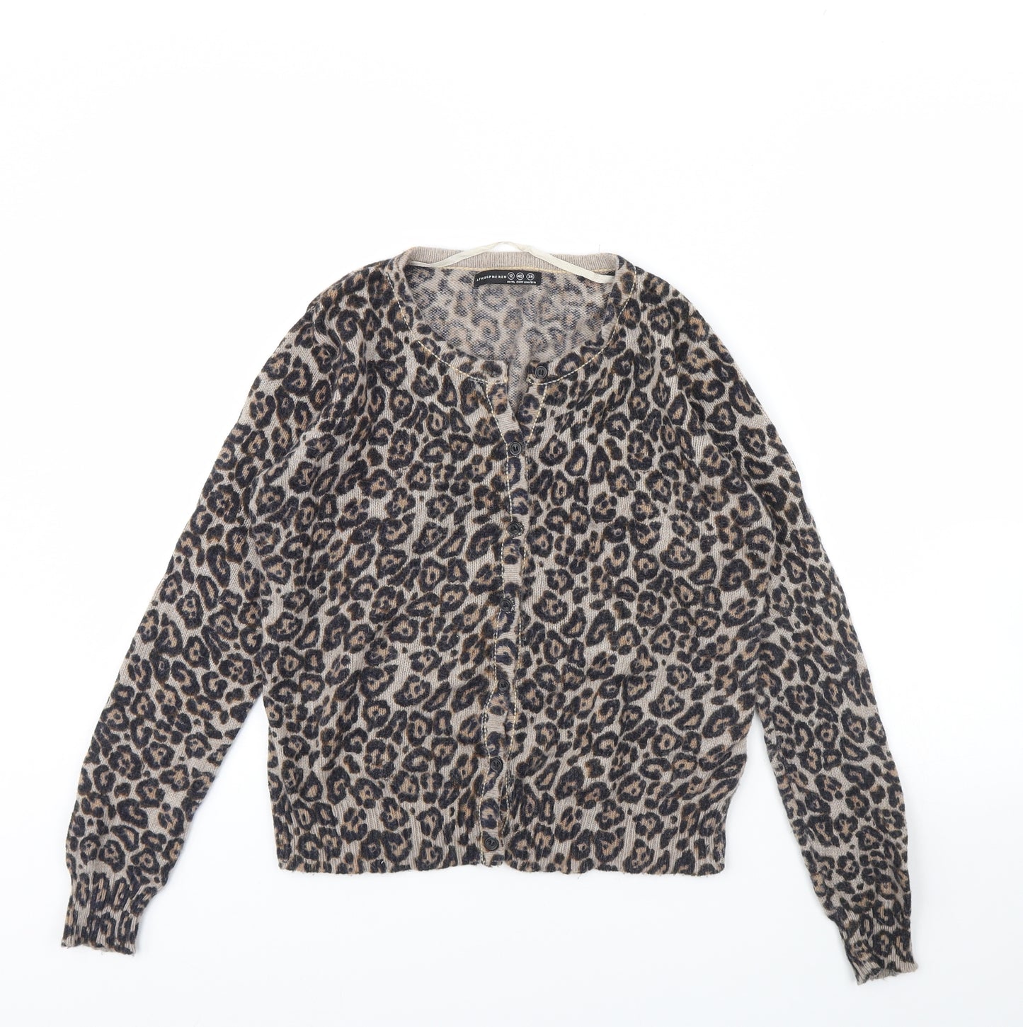 Atmosphere Womens Brown Animal Print  Cardigan Jumper Size 12