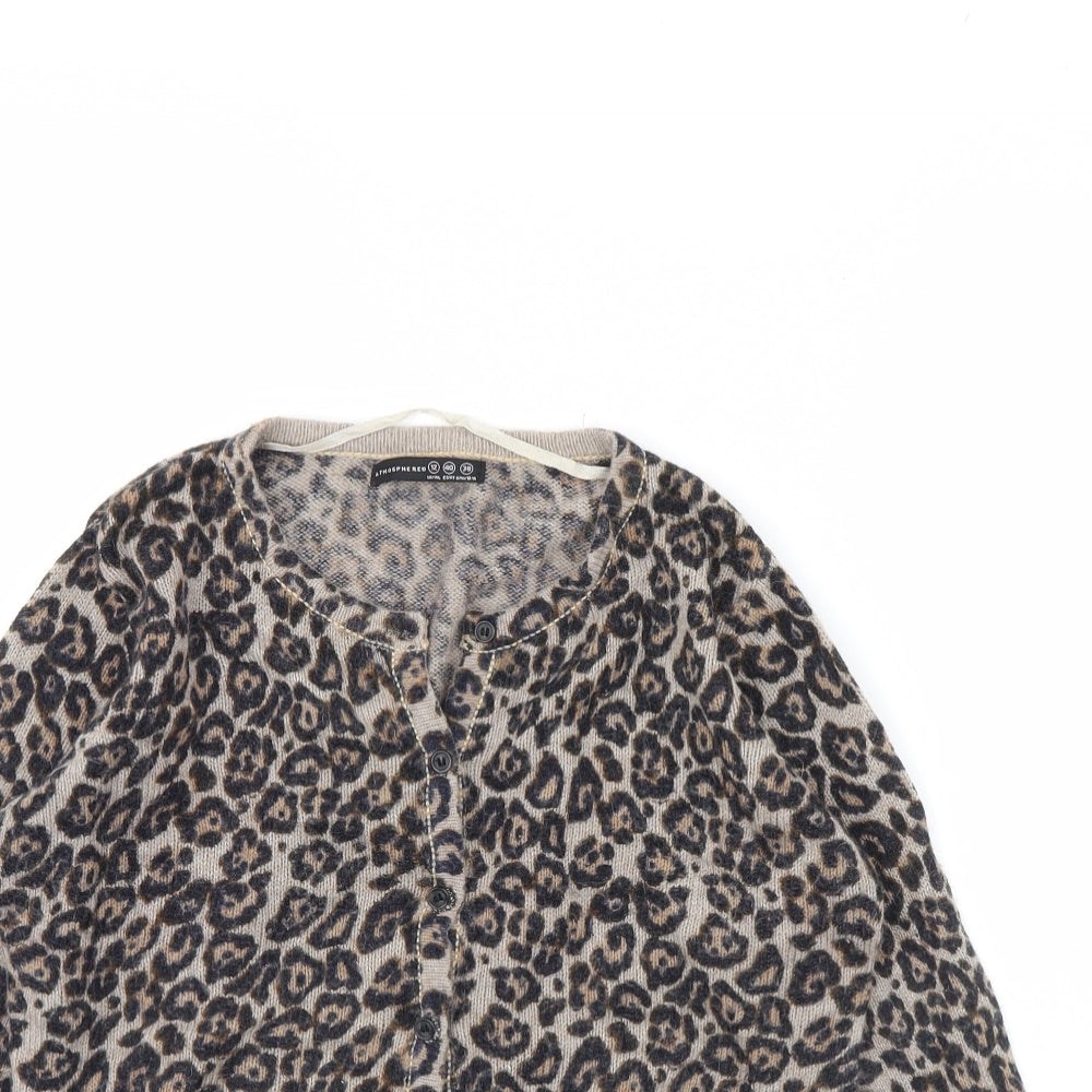 Atmosphere Womens Brown Animal Print  Cardigan Jumper Size 12