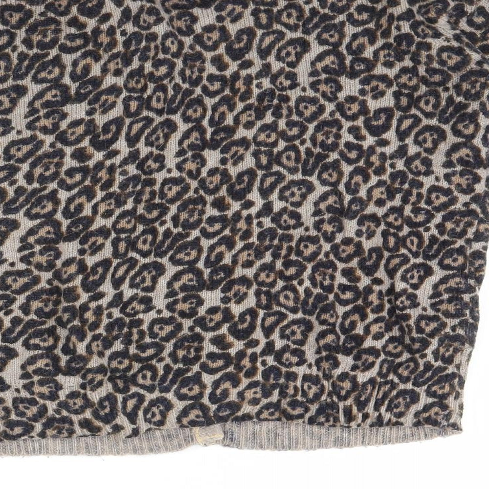 Atmosphere Womens Brown Animal Print  Cardigan Jumper Size 12