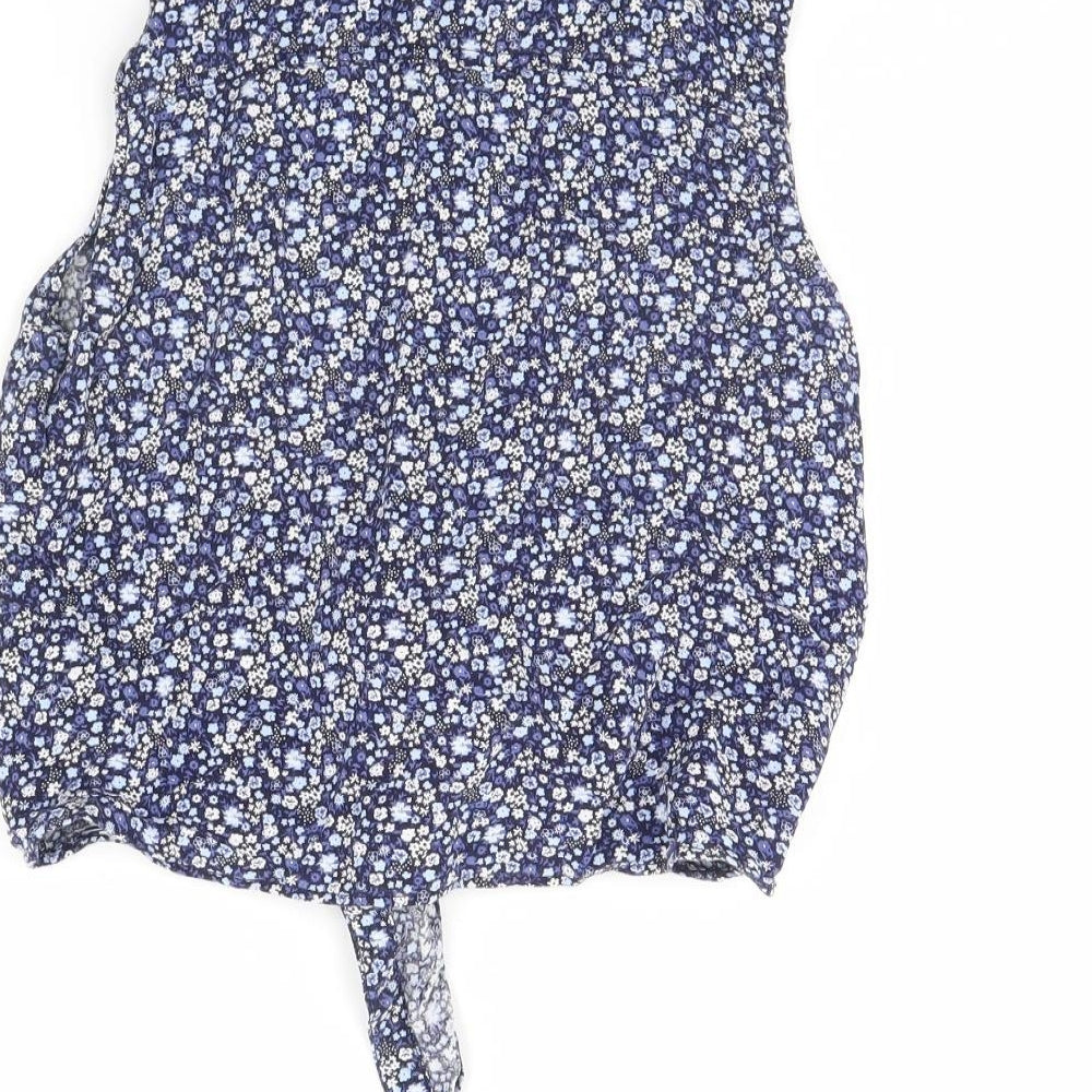 H&M Girls Blue Floral  Basic Button-Up Size 14 Years