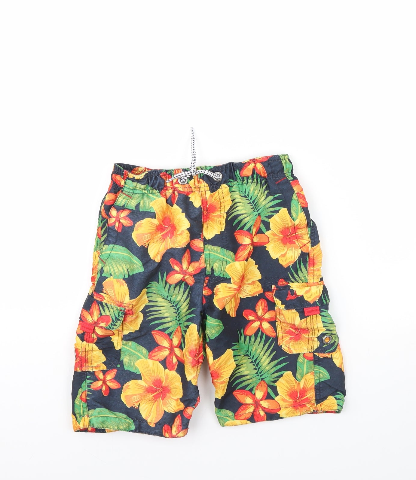 Mantaray Boys Black Floral  Bermuda Shorts Size 6 Years - Swimming