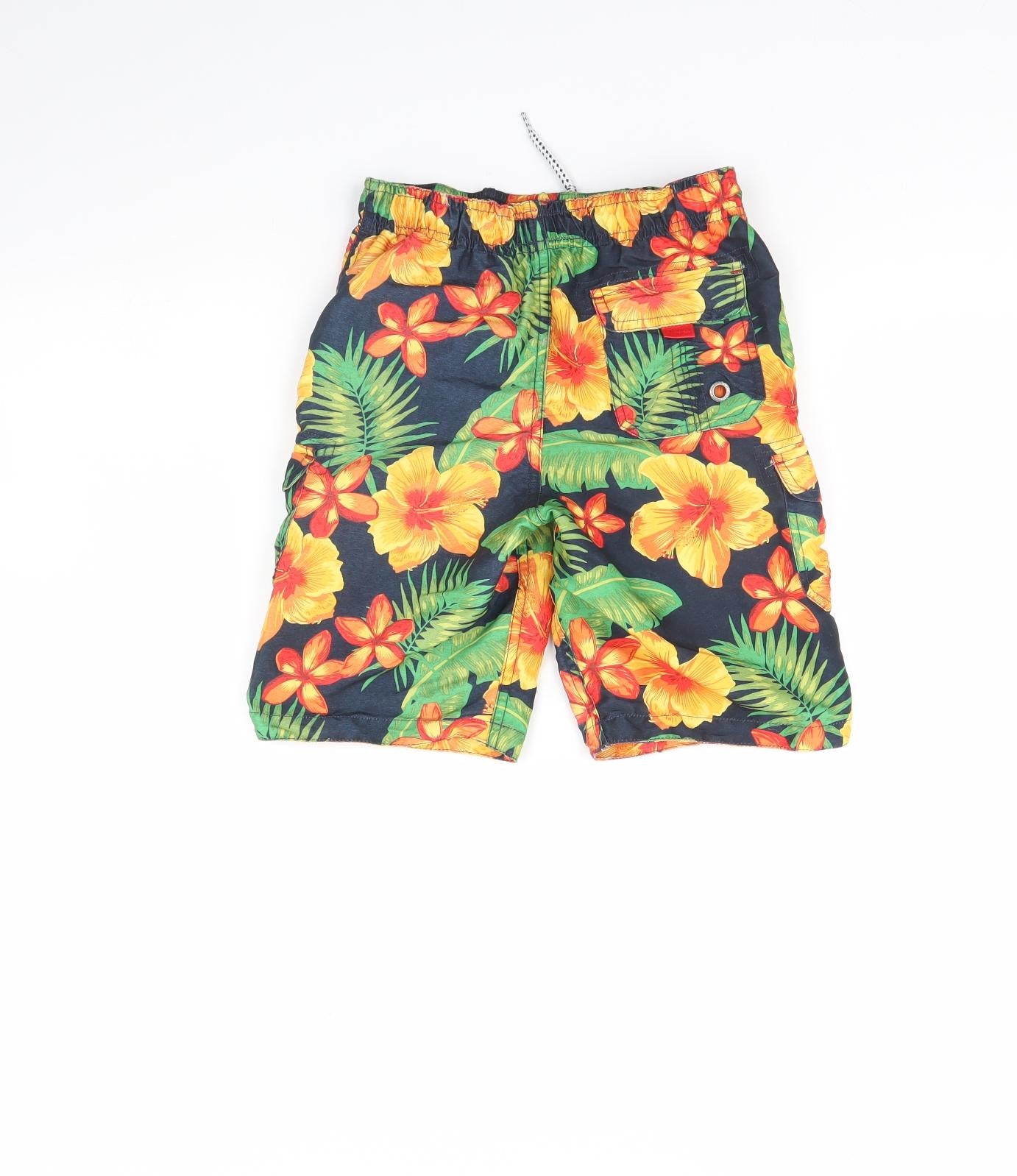 Mantaray Boys Black Floral  Bermuda Shorts Size 6 Years - Swimming