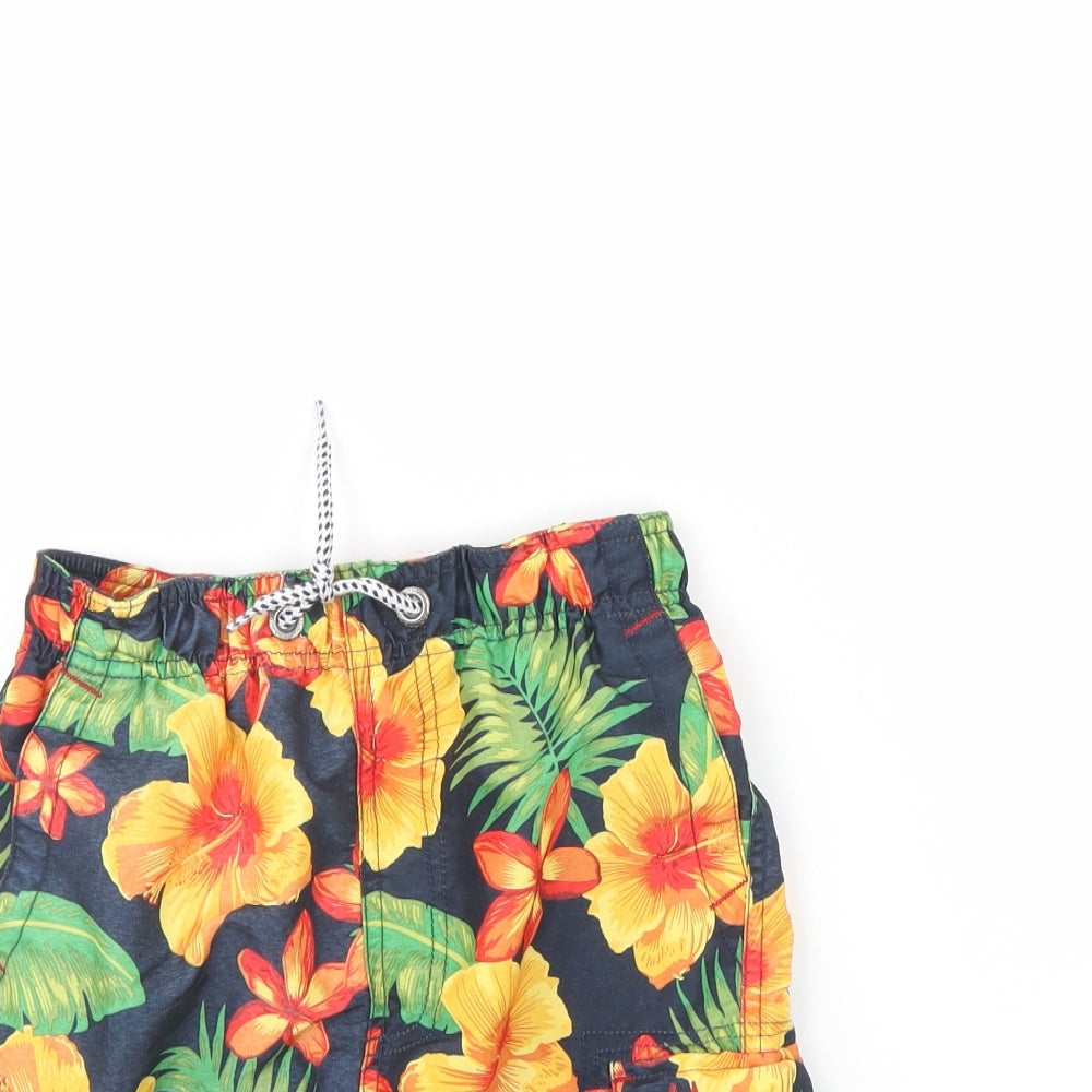 Mantaray Boys Black Floral  Bermuda Shorts Size 6 Years - Swimming