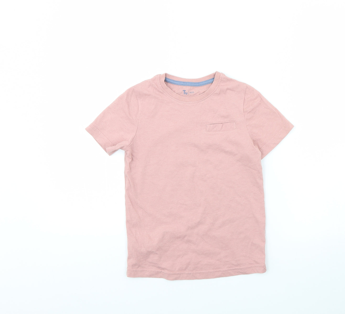 TU Boys Pink   Basic T-Shirt Size 7 Years