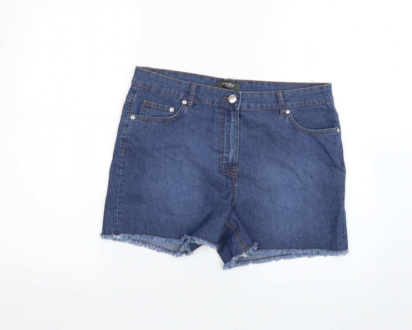 Studio Womens Blue   Cut-Off Shorts Size 14