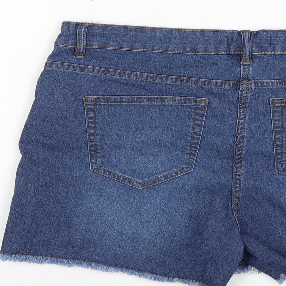 Studio Womens Blue   Cut-Off Shorts Size 14