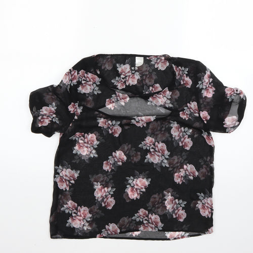H&M Womens Multicoloured Floral  Basic Blouse Size 10
