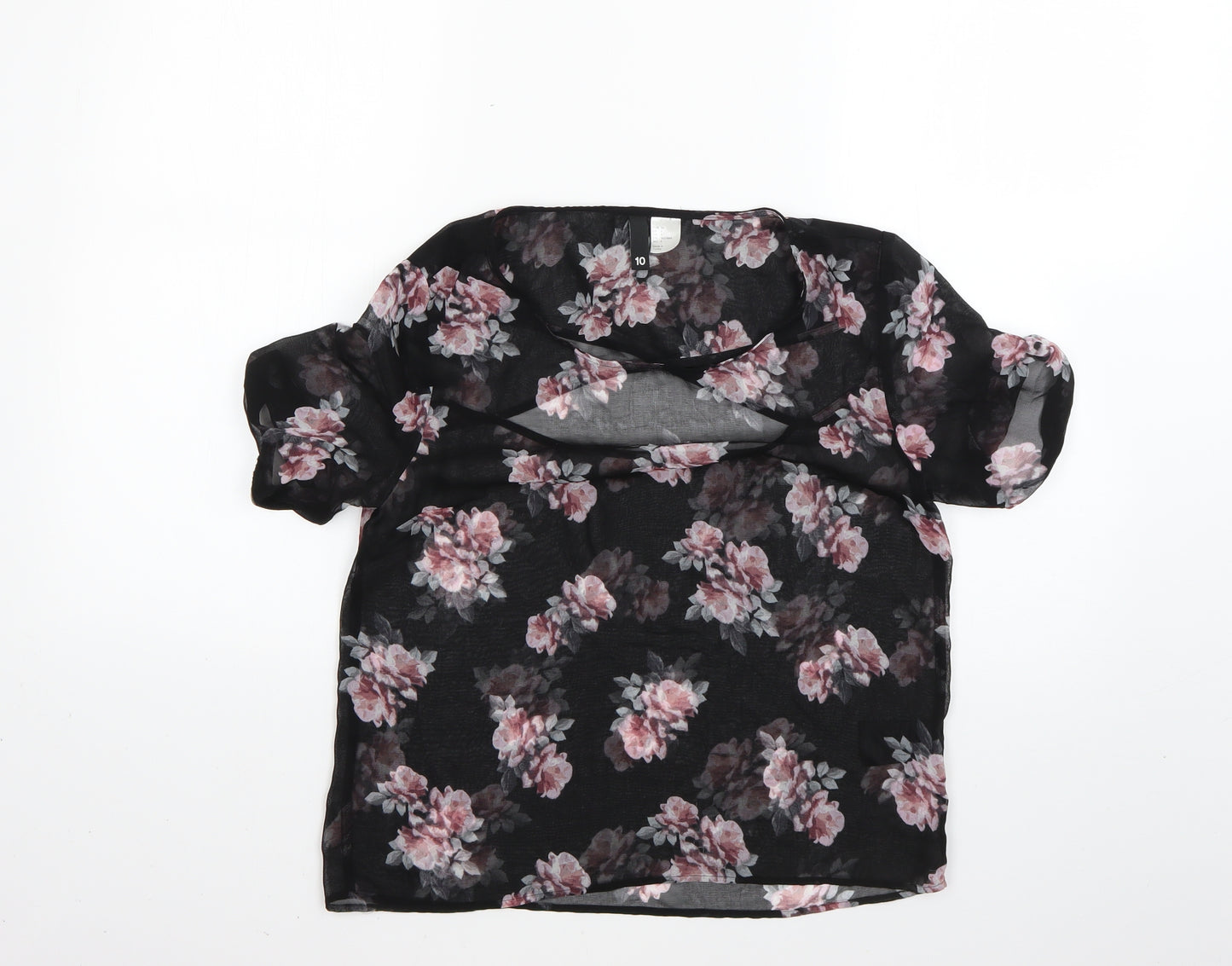 H&M Womens Multicoloured Floral  Basic Blouse Size 10