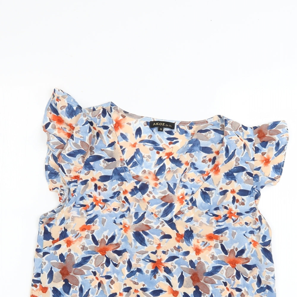 akoz Womens Multicoloured Floral  Basic Blouse Size S