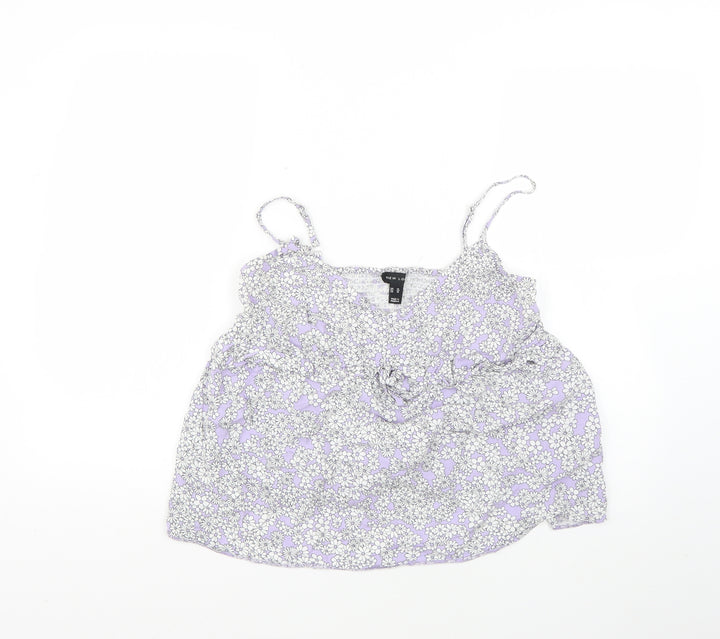 New Look Womens Purple Floral  Basic Blouse Size 14