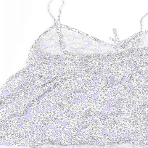 New Look Womens Purple Floral  Basic Blouse Size 14