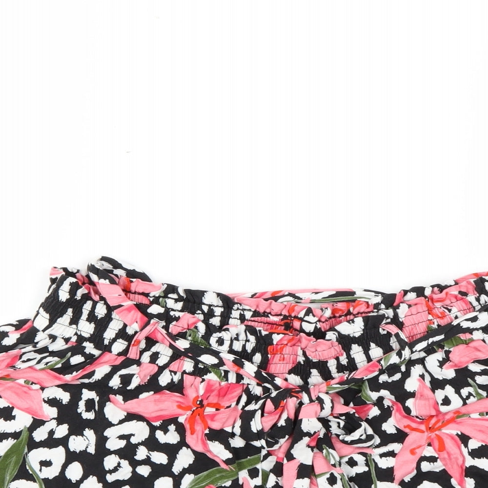 F&F Womens Multicoloured Floral  Cut-Off Shorts Size 12