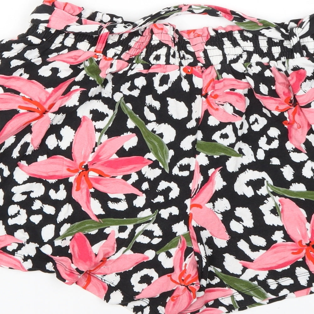 F&F Womens Multicoloured Floral  Cut-Off Shorts Size 12