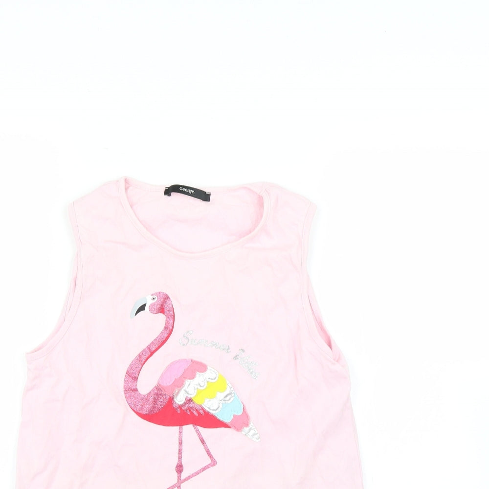 George Girls Pink   Basic T-Shirt Size 13-14 Years