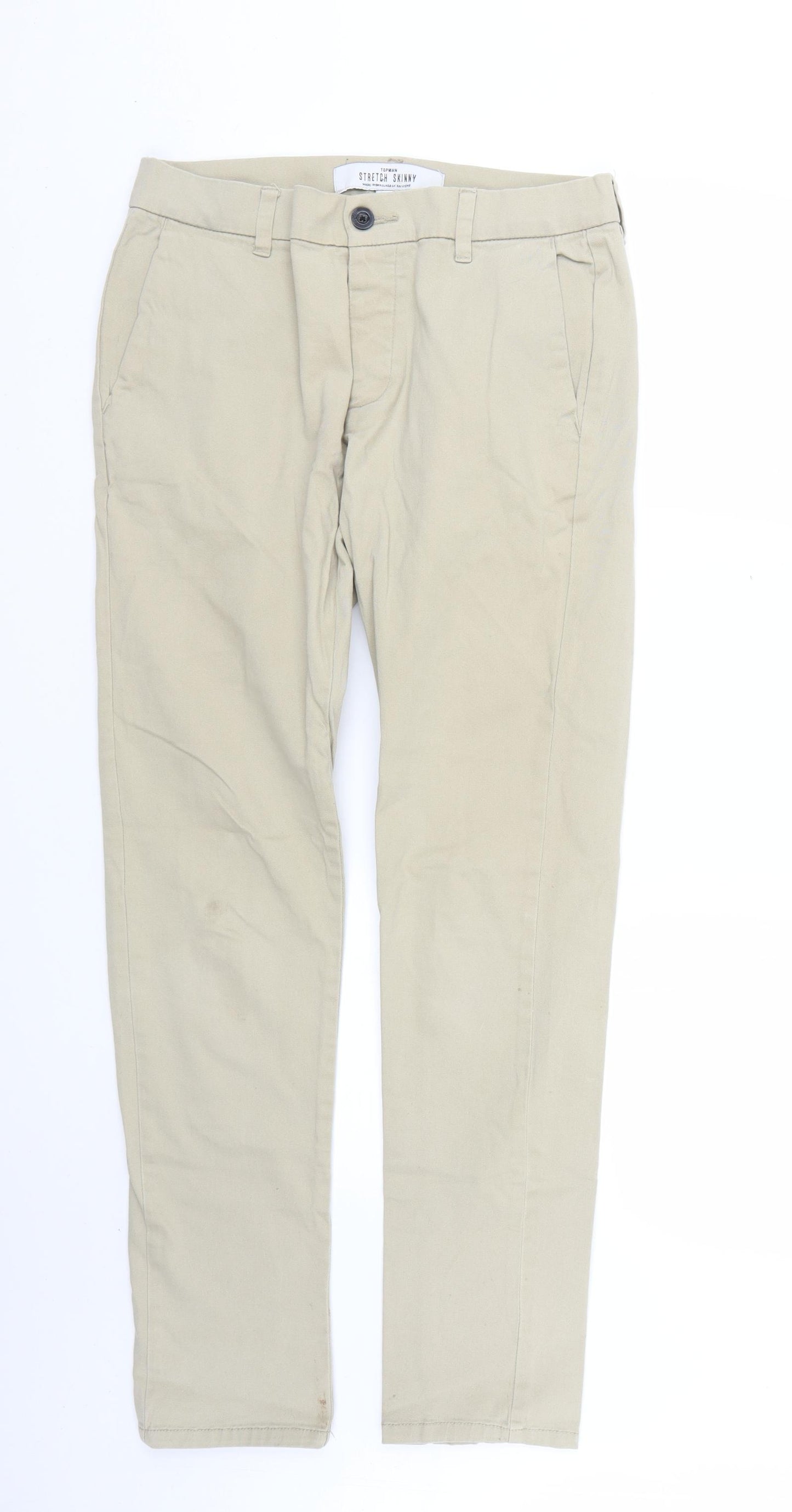 Topman Mens Beige   Straight Jeans Size 30 L29 in