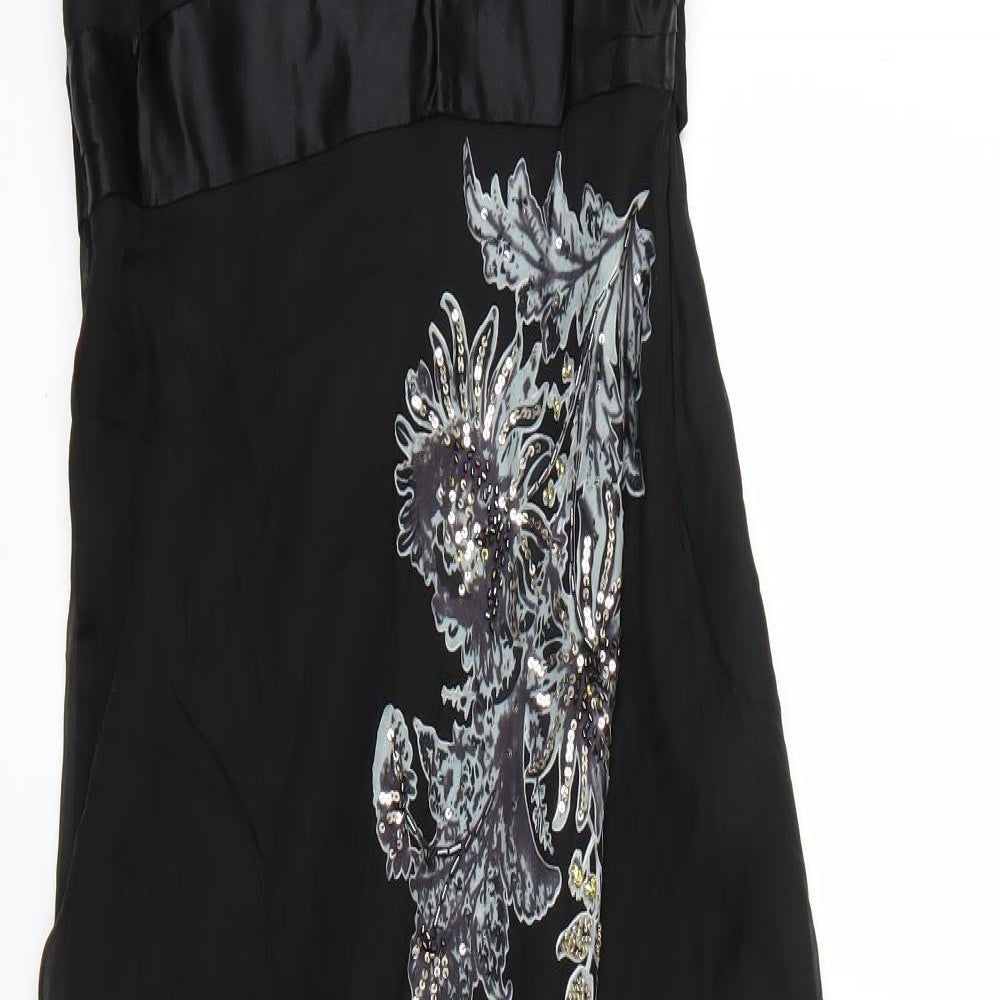 Monsoon Womens Black Floral  Ball Gown  Size 10