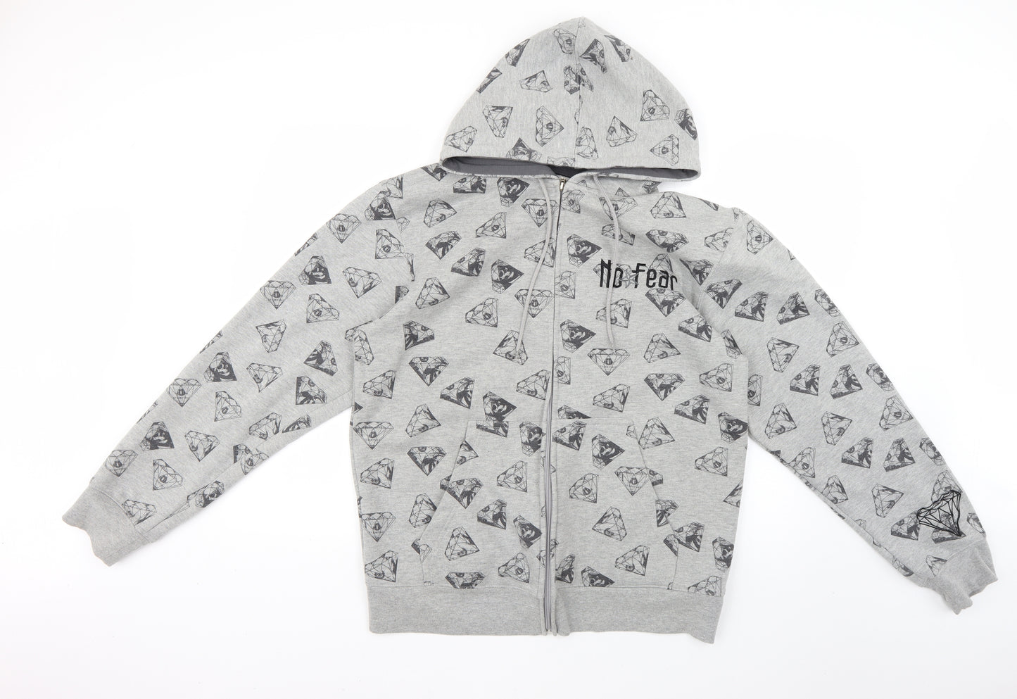 No Fear Mens Grey Geometric  Jacket  Size XL
