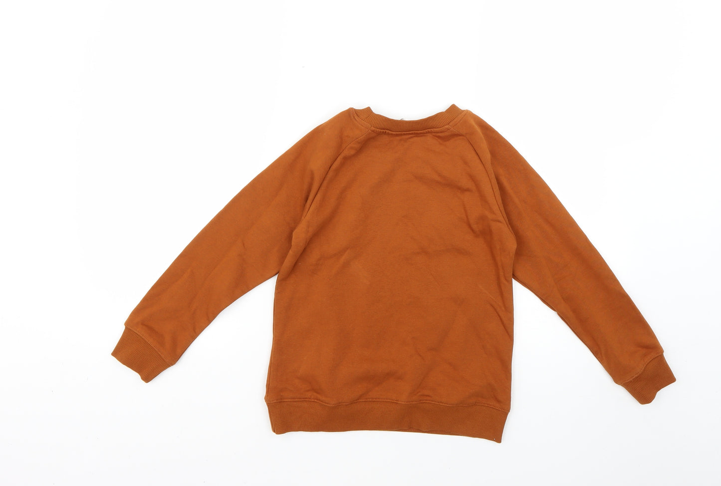 H&M Boys Orange Geometric  Pullover Jumper Size 7-8 Years