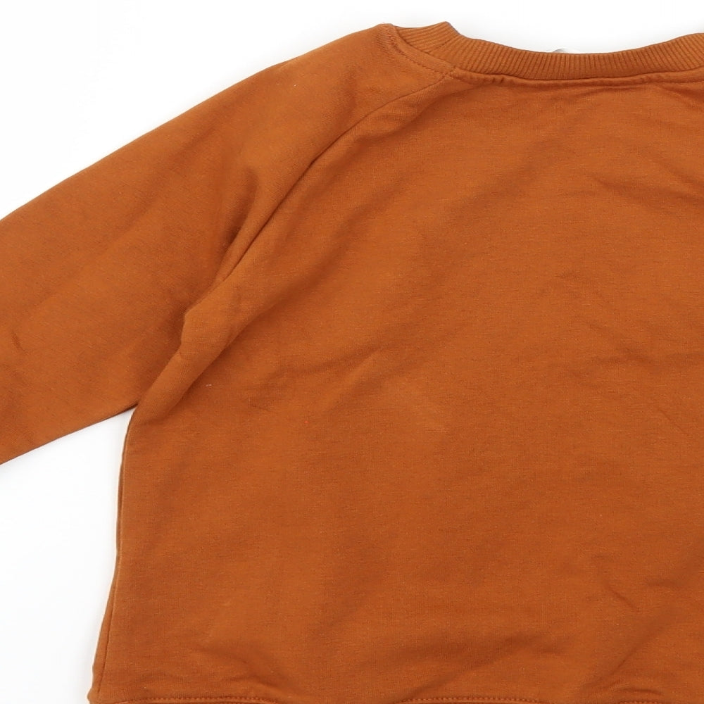 H&M Boys Orange Geometric  Pullover Jumper Size 7-8 Years