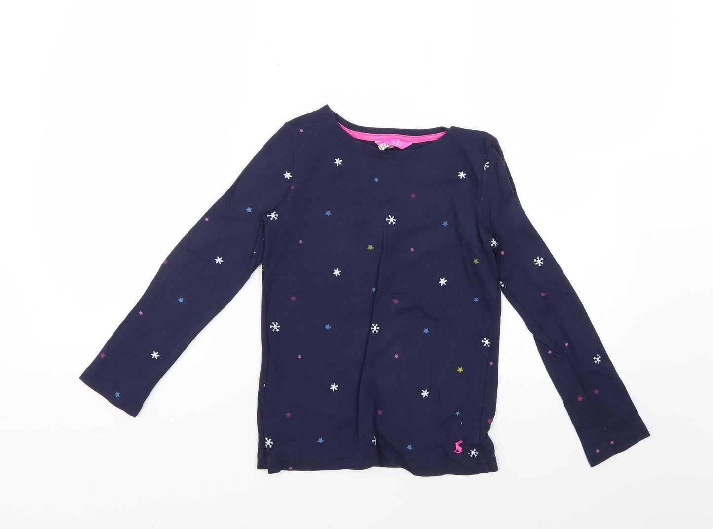 Joules Girls Blue Geometric  Basic T-Shirt Size 7-8 Years