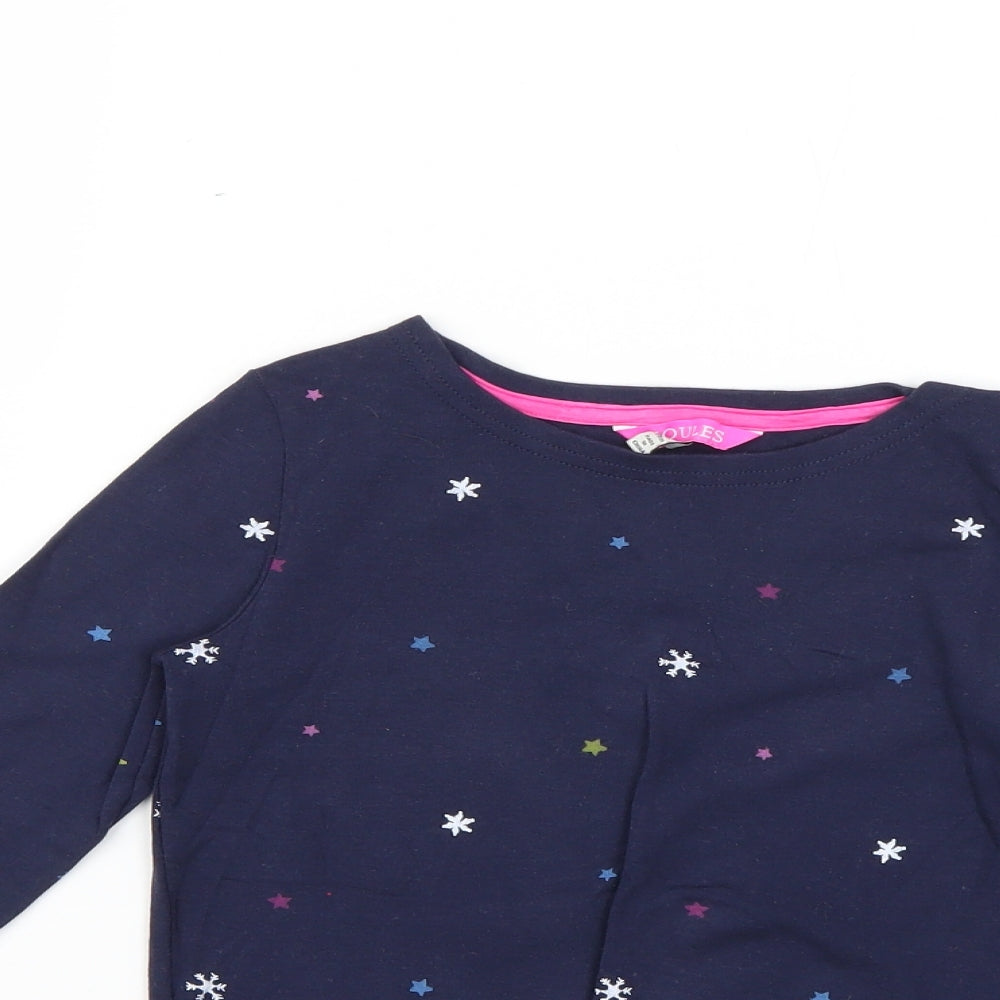 Joules Girls Blue Geometric  Basic T-Shirt Size 7-8 Years