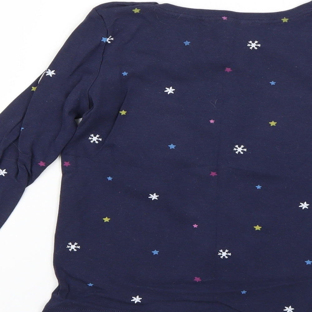 Joules Girls Blue Geometric  Basic T-Shirt Size 7-8 Years