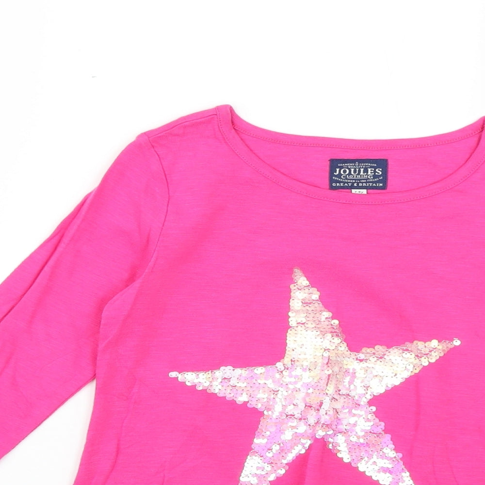 Joules Girls Pink   Basic T-Shirt Size 7-8 Years
