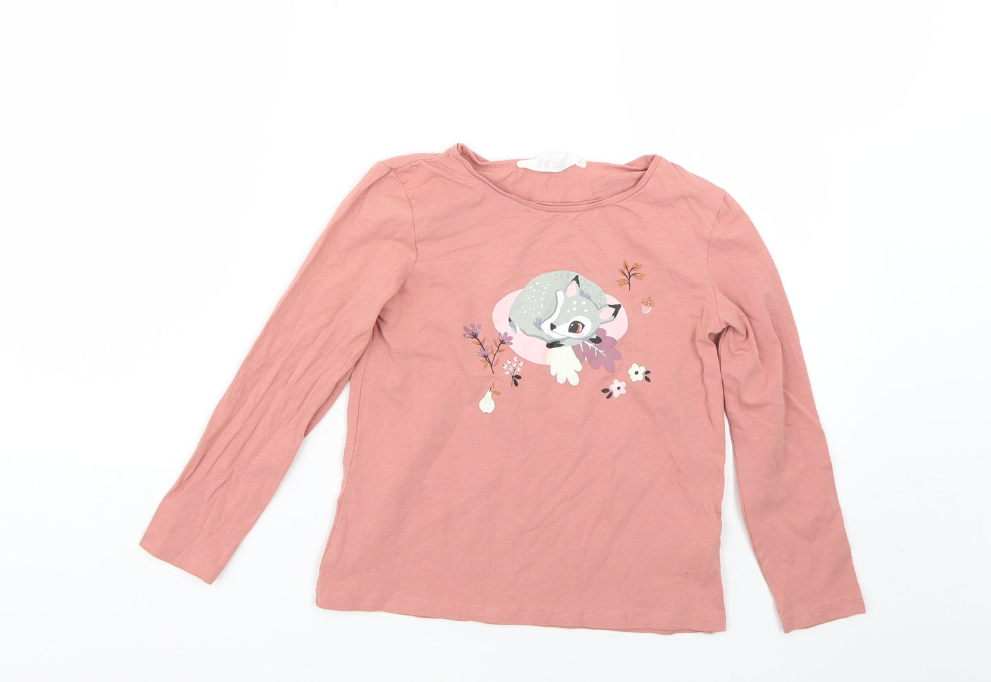 H&M Girls Pink   Basic T-Shirt Size 7-8 Years