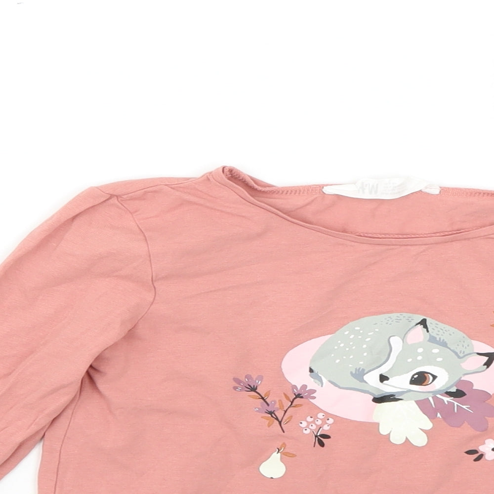 H&M Girls Pink   Basic T-Shirt Size 7-8 Years