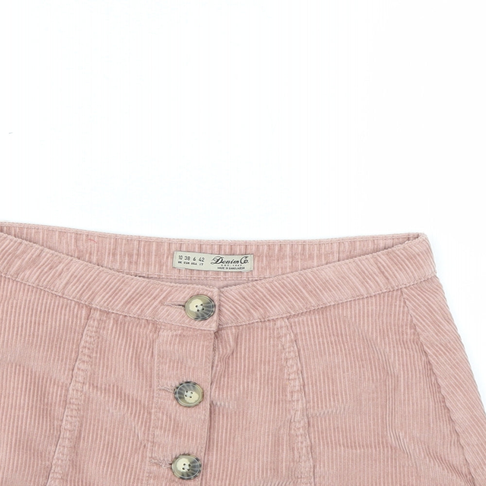 Denim & Co. Womens Pink   Mini Skirt Size 10