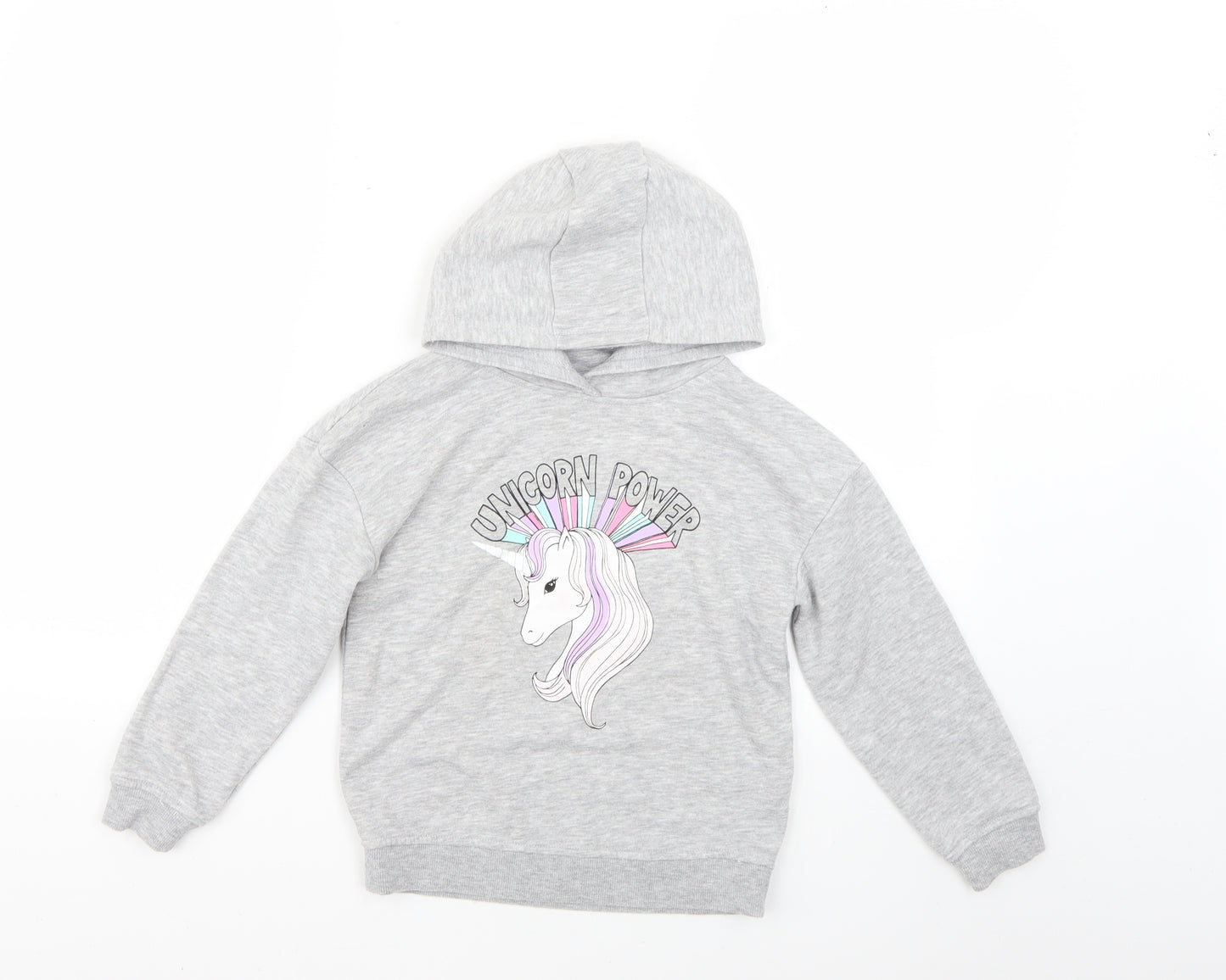 Primark Girls Grey   Pullover Hoodie Size 6-7 Years