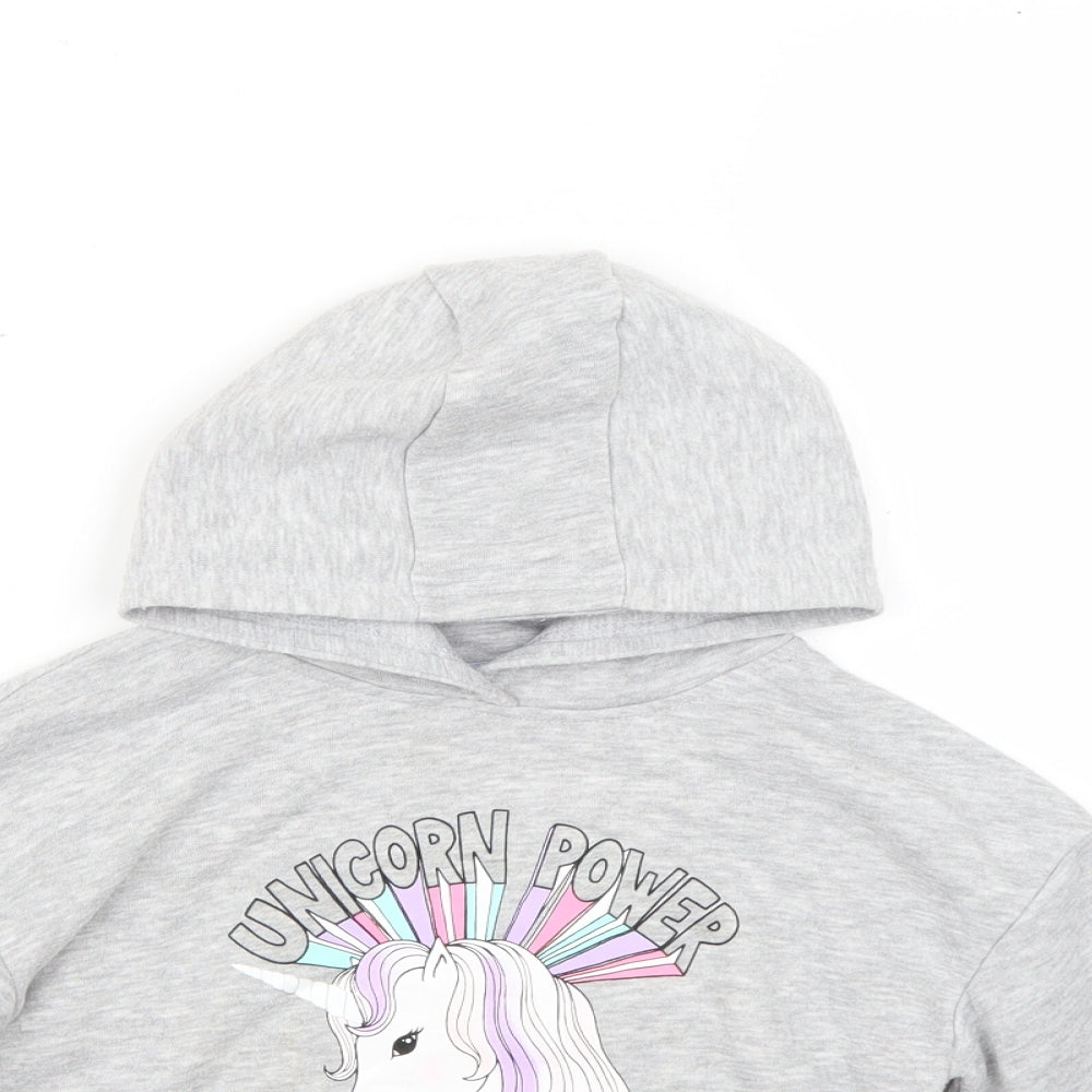 Primark Girls Grey   Pullover Hoodie Size 6-7 Years