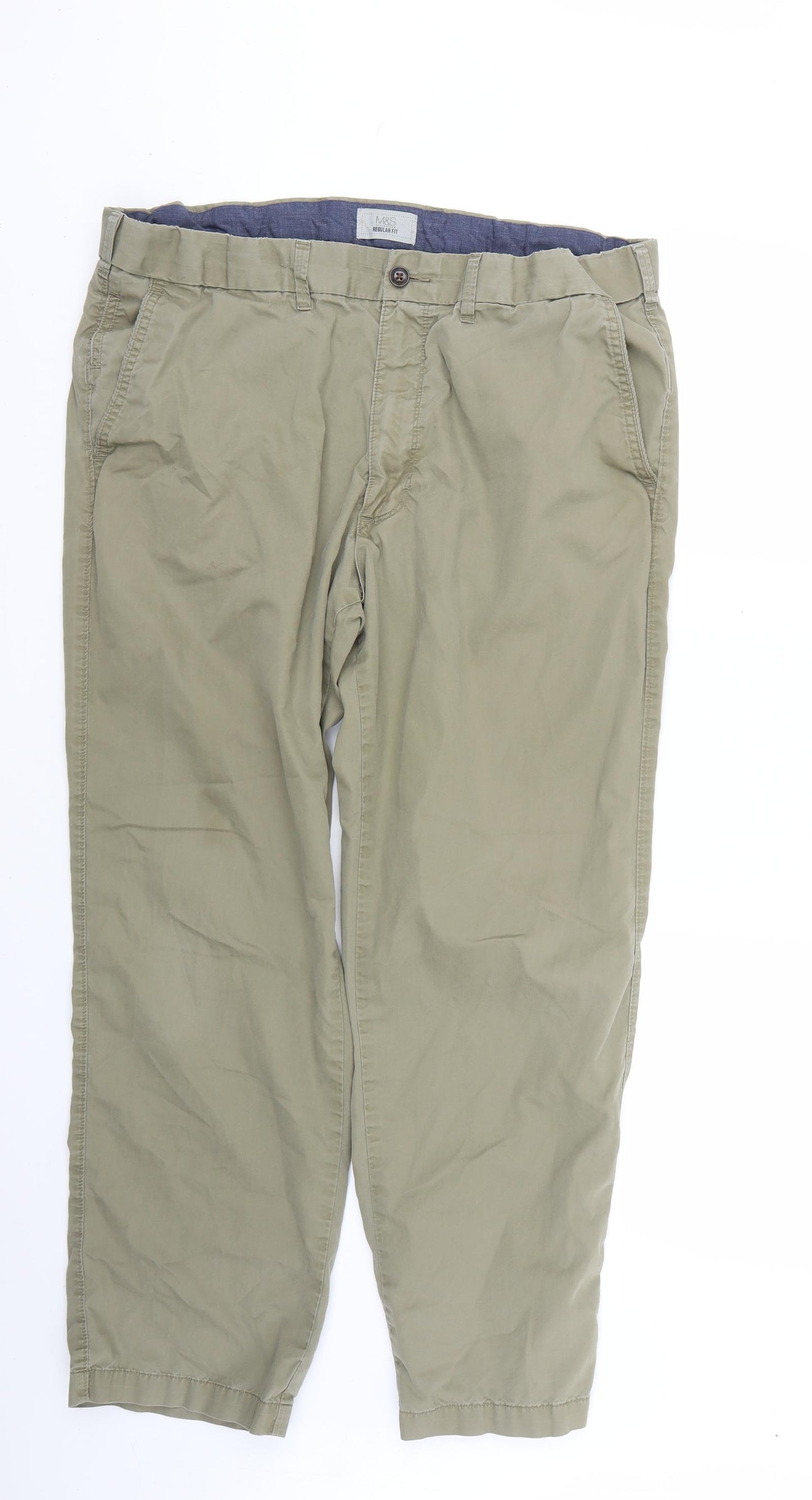 Marks and Spencer Mens Green   Cargo Trousers Size 38 L26 in