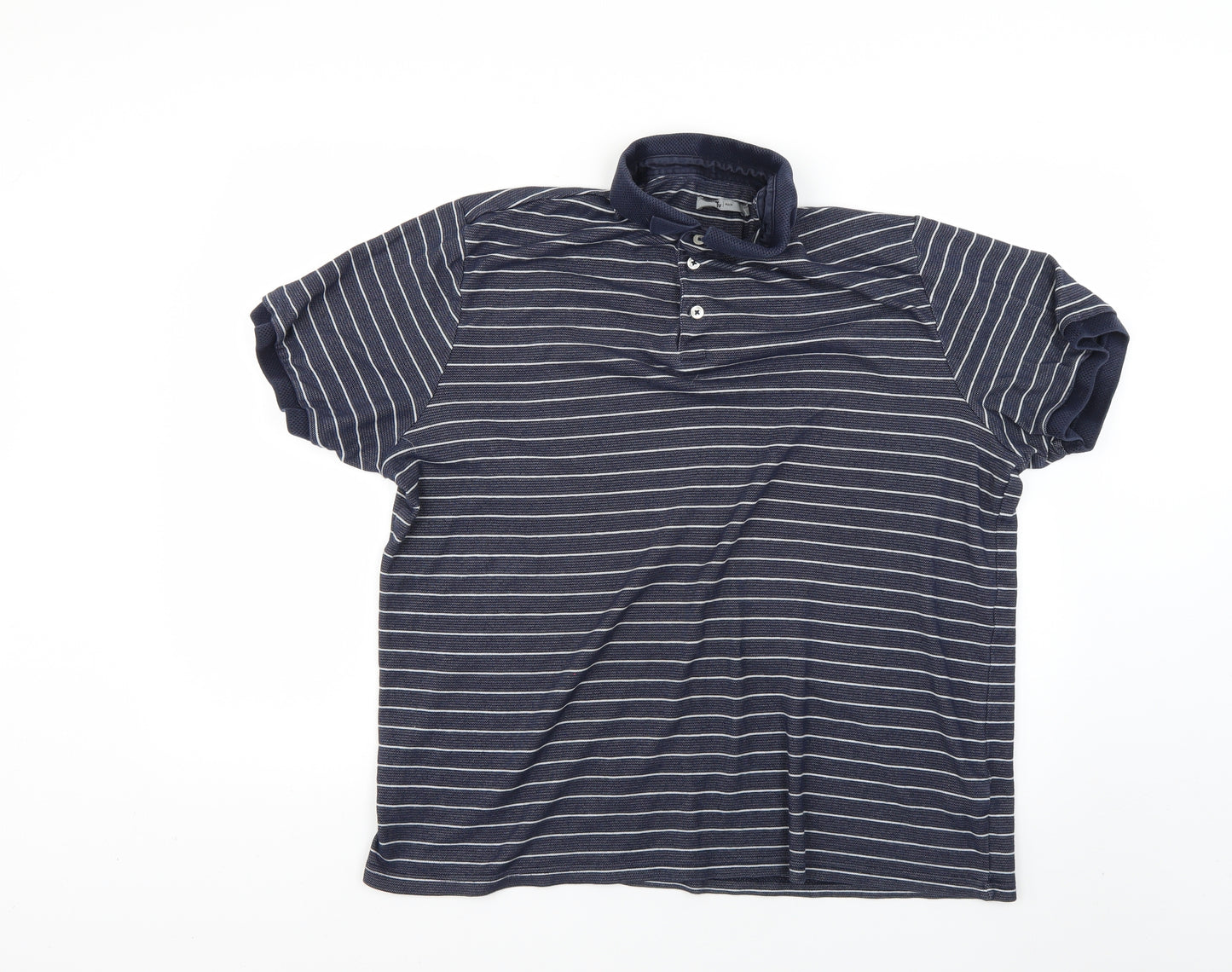 TU Mens Blue Spotted   Polo Size XL